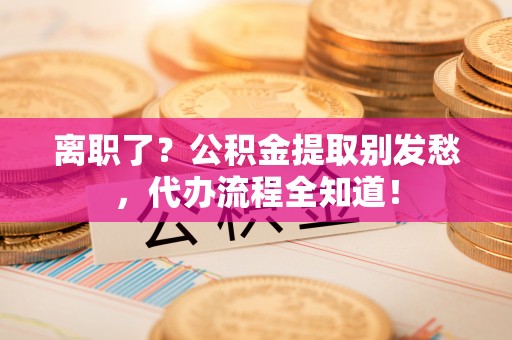 昌都离职了？公积金提取别发愁，代办流程全知道！